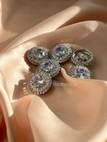 Пуговицы стразы серебро горный хрусталь