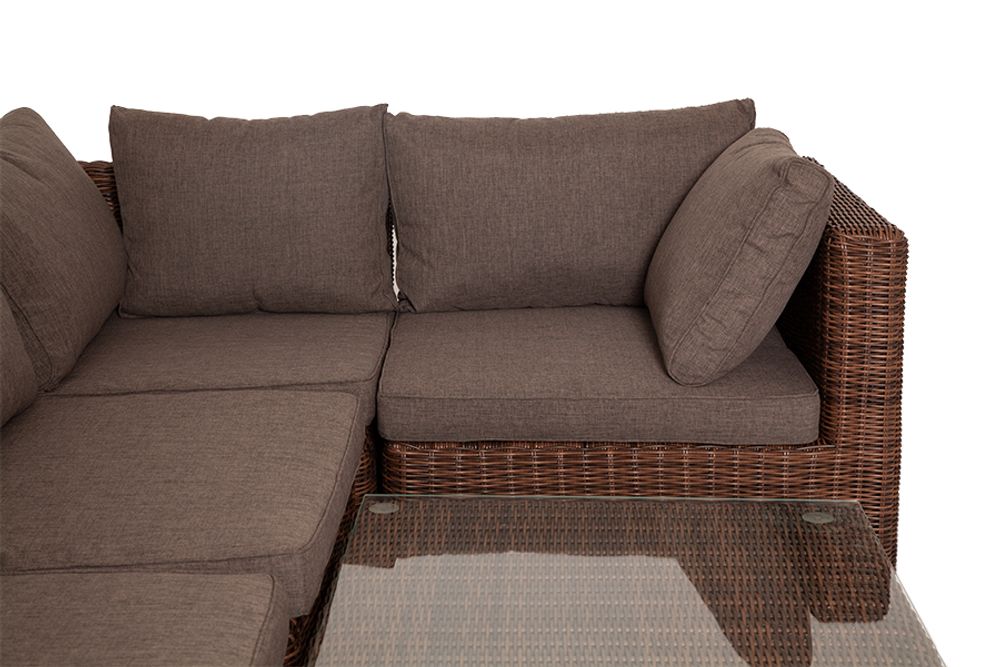 "Лунго" трансформирующаяся лаунж-зона из искусственного ротанга, цвет коричневый