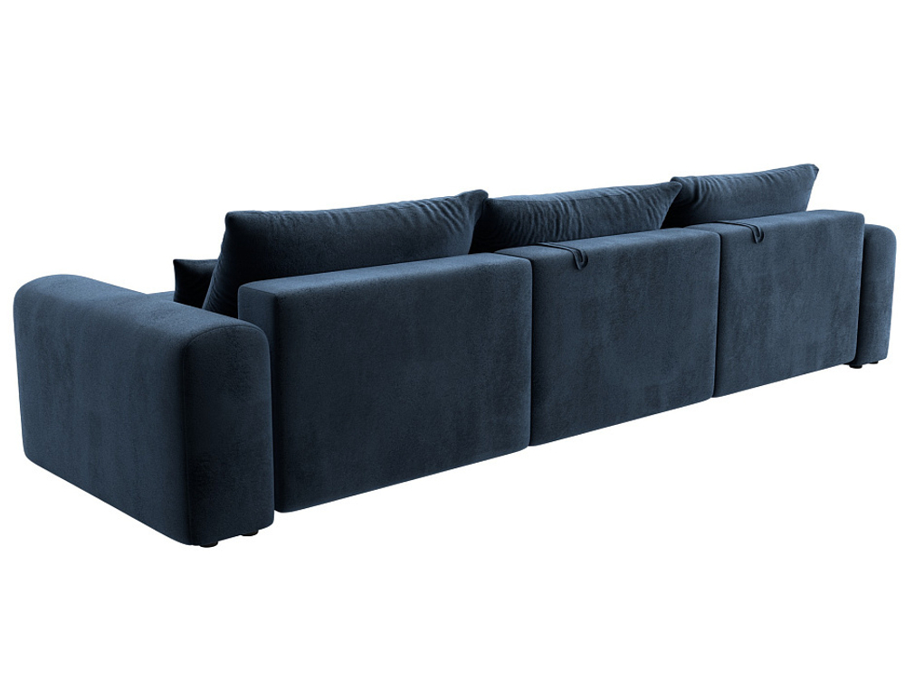 Диван угловой Лига-056 НПБ Лонг угол универсальный ВЕЛЮР TOWER 13 синий