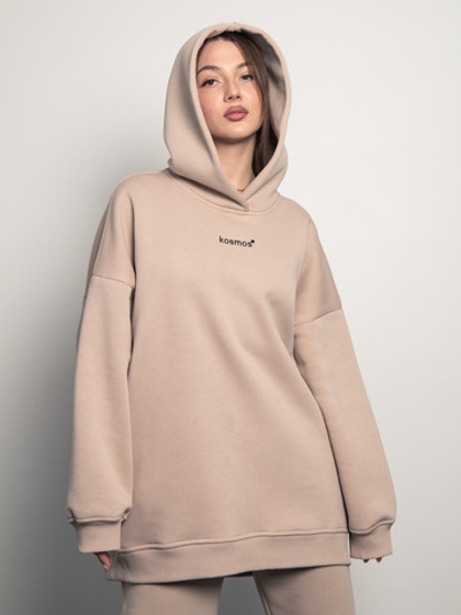 Худи женское оверсайз с начесом new basis песочный