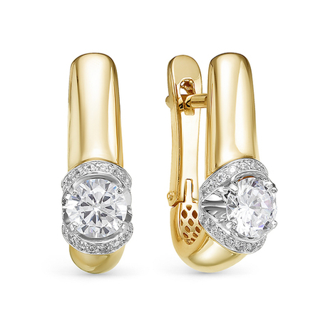 Серьги из золота 585 пробы с Фианит