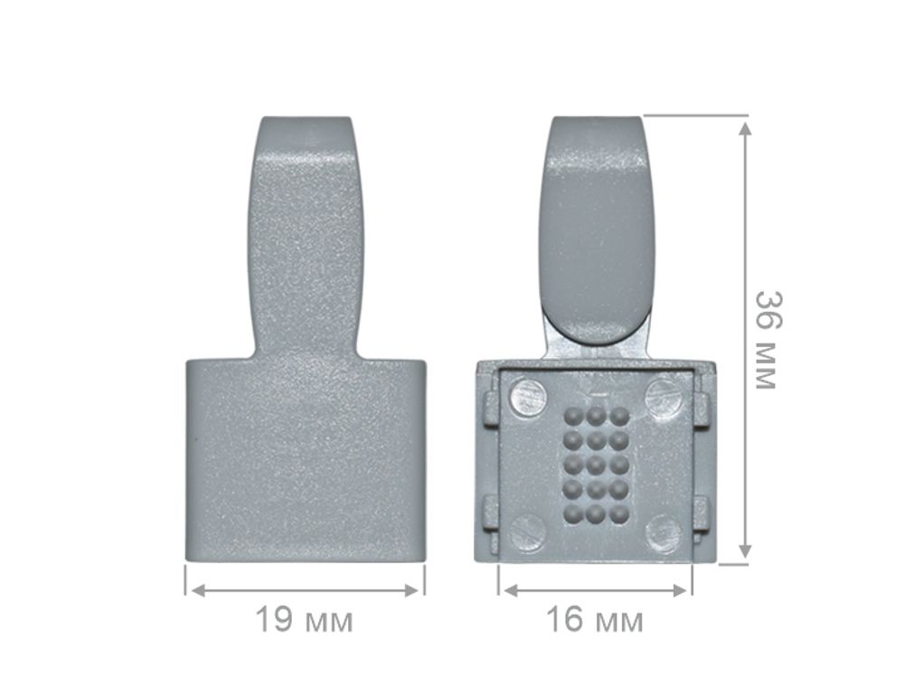 Держатель для бейджей пластиковый 15 мм, серый, 100 шт.