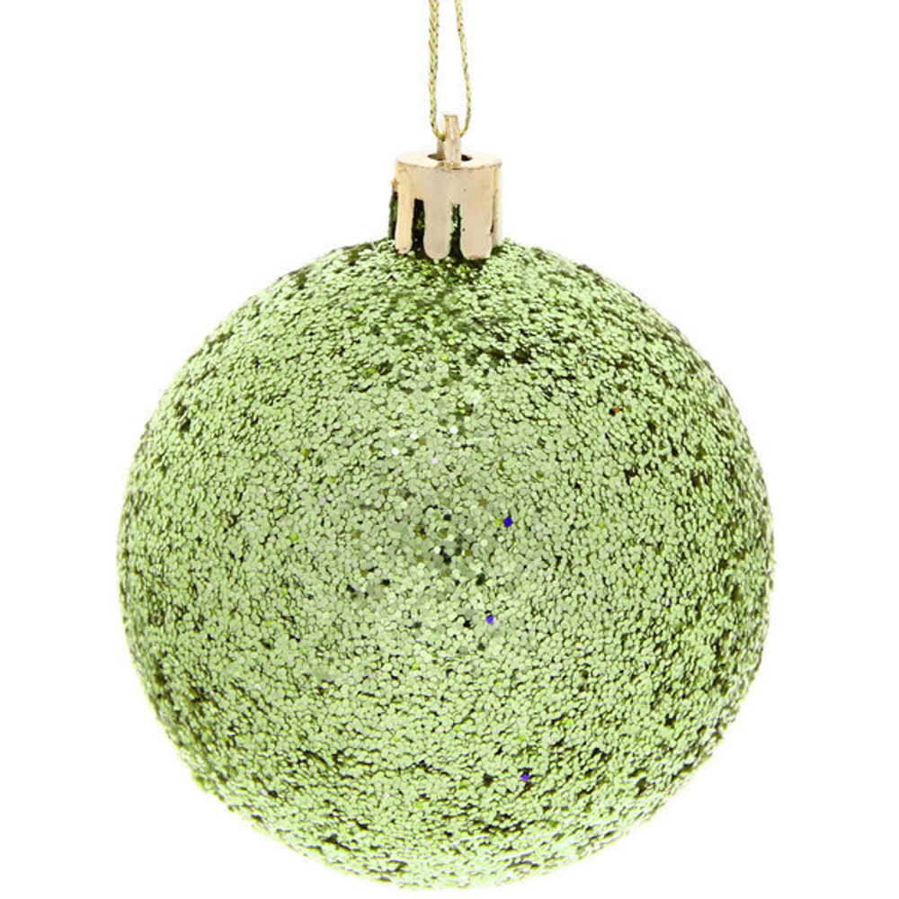 Новогодние шары 6 см (набор 24 шт) «Микс фактур», салатовый