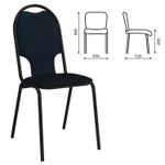 Стул COMFUR РС02М, офисный, для посетителей, искусственная кожа, чёрный, 44х54х95.5 см