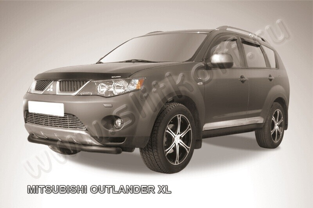 Защита переднего бампера Mitsubishi Outlander XL (2005-2009) d57 серебристая