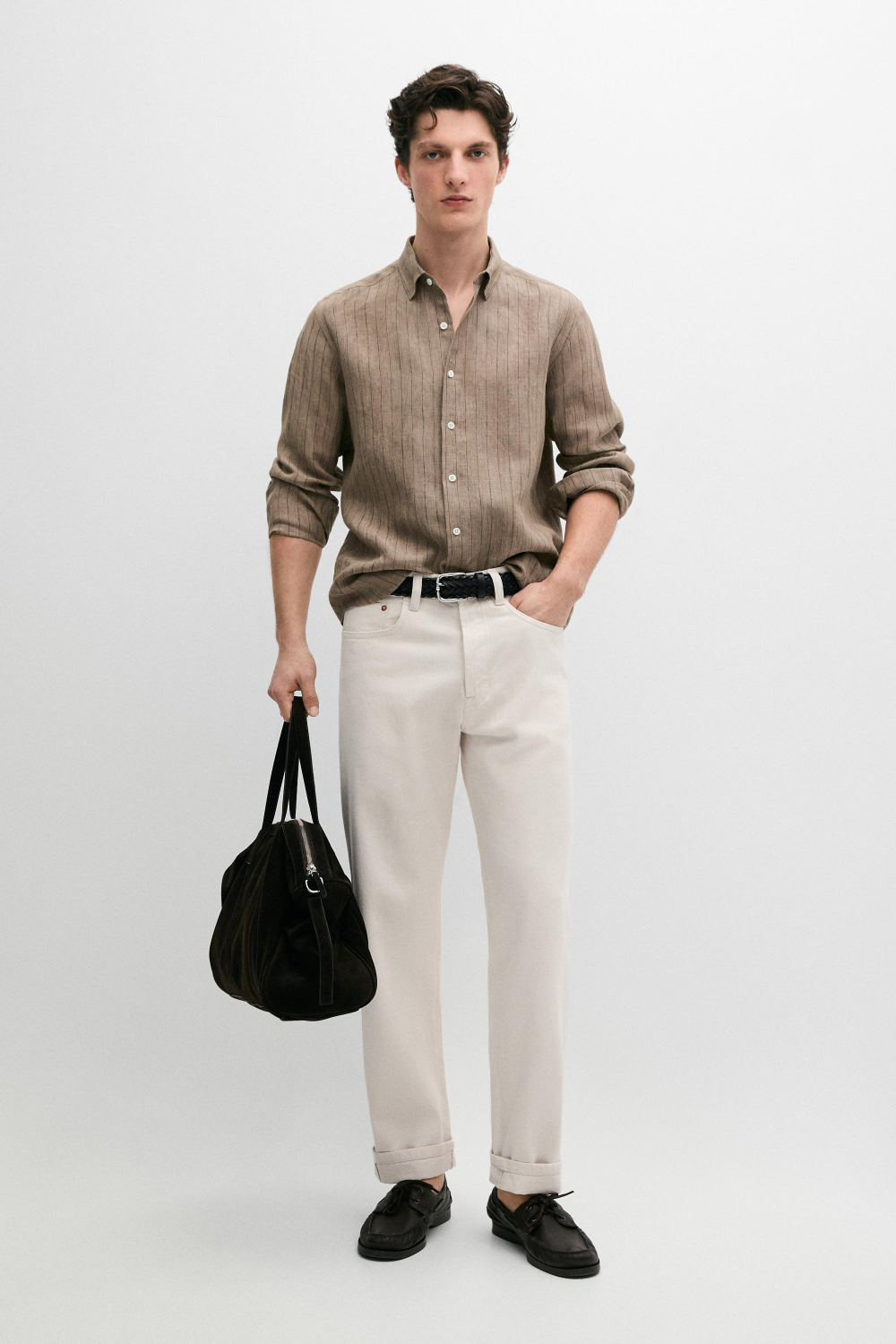 Massimo Dutti Джинсы с кромкой, кремовый