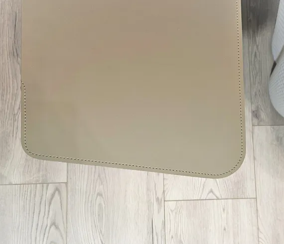 Приставной журнальный столик 4534, сталь, бежевая экокожа