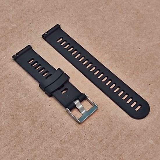 Ремешок Premium 20 мм силиконовый для Garmin Forerunner 55/245/645, Venu, Venu Sq, Venu 2 Plus, Vivoactive 3, Vivomove быстросъемный (Черный)