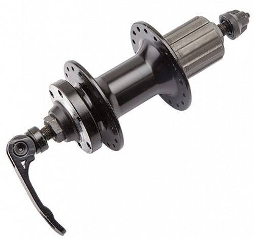 Втулка задняя 32H WZ-A282RBQ под диск торм, под кассету 8-10ск, алюм. чёрн. быстросъём, промподшип.