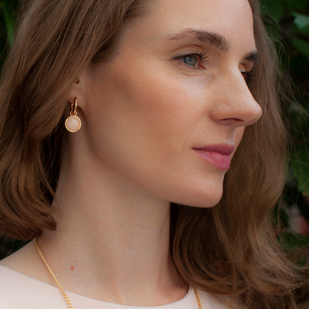 Серьги Fiore Luna ROSE QUARTZ LE1113 R/G