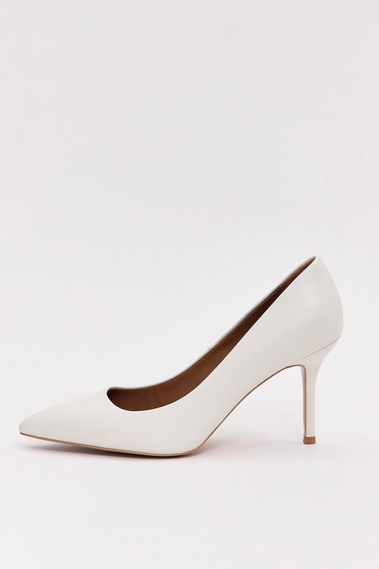 Туфли лодочки из кожи, молочный