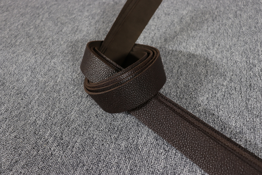 Ременная заготовка Темный шоколад с лицевой отделкой + алмаз