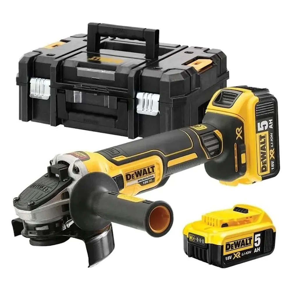 DeWalt DCG405P2 аккумуляторная ушм (болгарка) (2 x 5 Ач, ЗУ) DCG405P2-QW