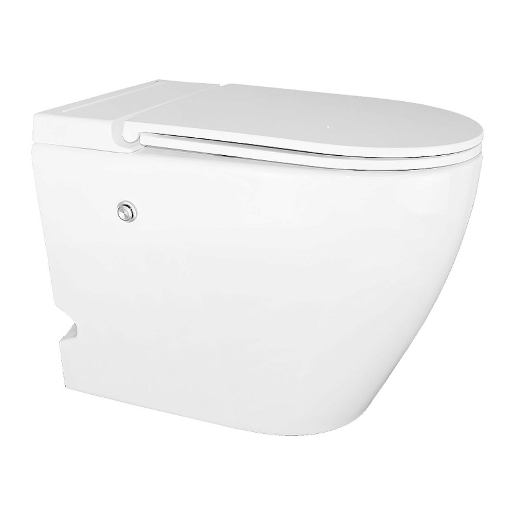 Унитаз импульсный Azario 360х570х450 напольный, полукруглый, быстросъемное сиденье микролифт (AZ102)