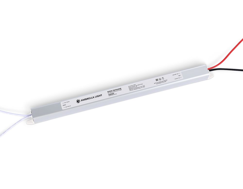 Блок питания ультратонкий для светодиодной ленты 12V 36W 3A IP20 185-260V 282*18*18 GS8603