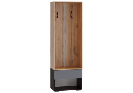 Прихожая Woodville Роут 0,6 м венге, дуб вотан, графит софт