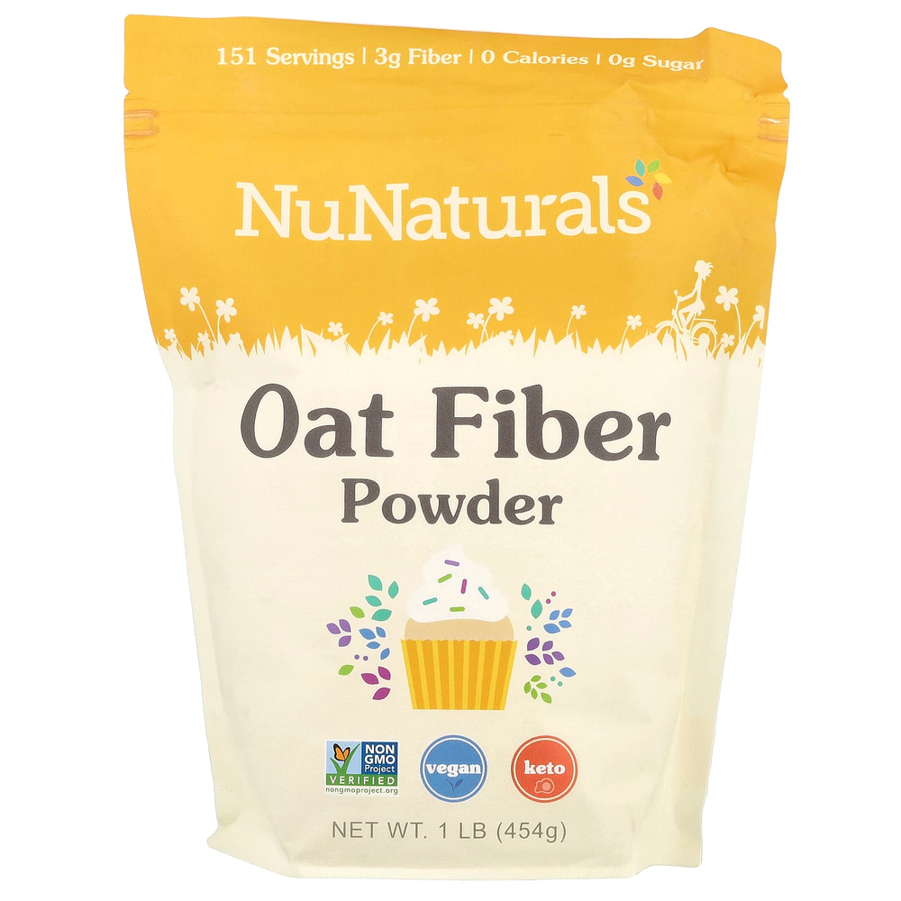 NuNaturals, порошок из овсяной клетчатки, 454 г (1 фунт)