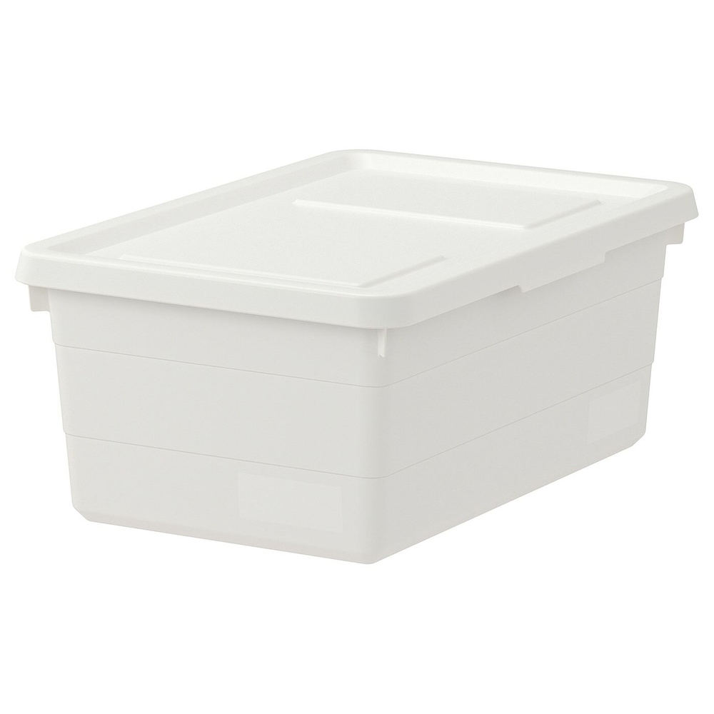 IKEA SOCKERBIT  (ИКЕА СОСКЕРБИТ)  -  Контейнер с крышкой, белый, 38x25x15 см