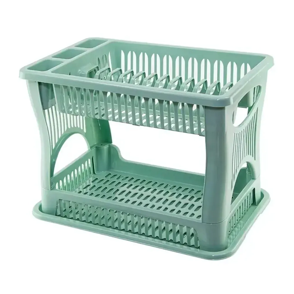 Сушилка для посуды 2-х ярусная Фисташковый