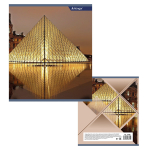 Тетрадь 48л., А5, клетка, Alingar " Архитектура города", скрепка, мелованный картон, блок офсет, 4 дизайна в пленке т/у