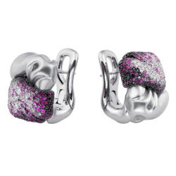 Серьги с розовыми сапфирами, рубинами и черными бриллиантами, E0132-0/5