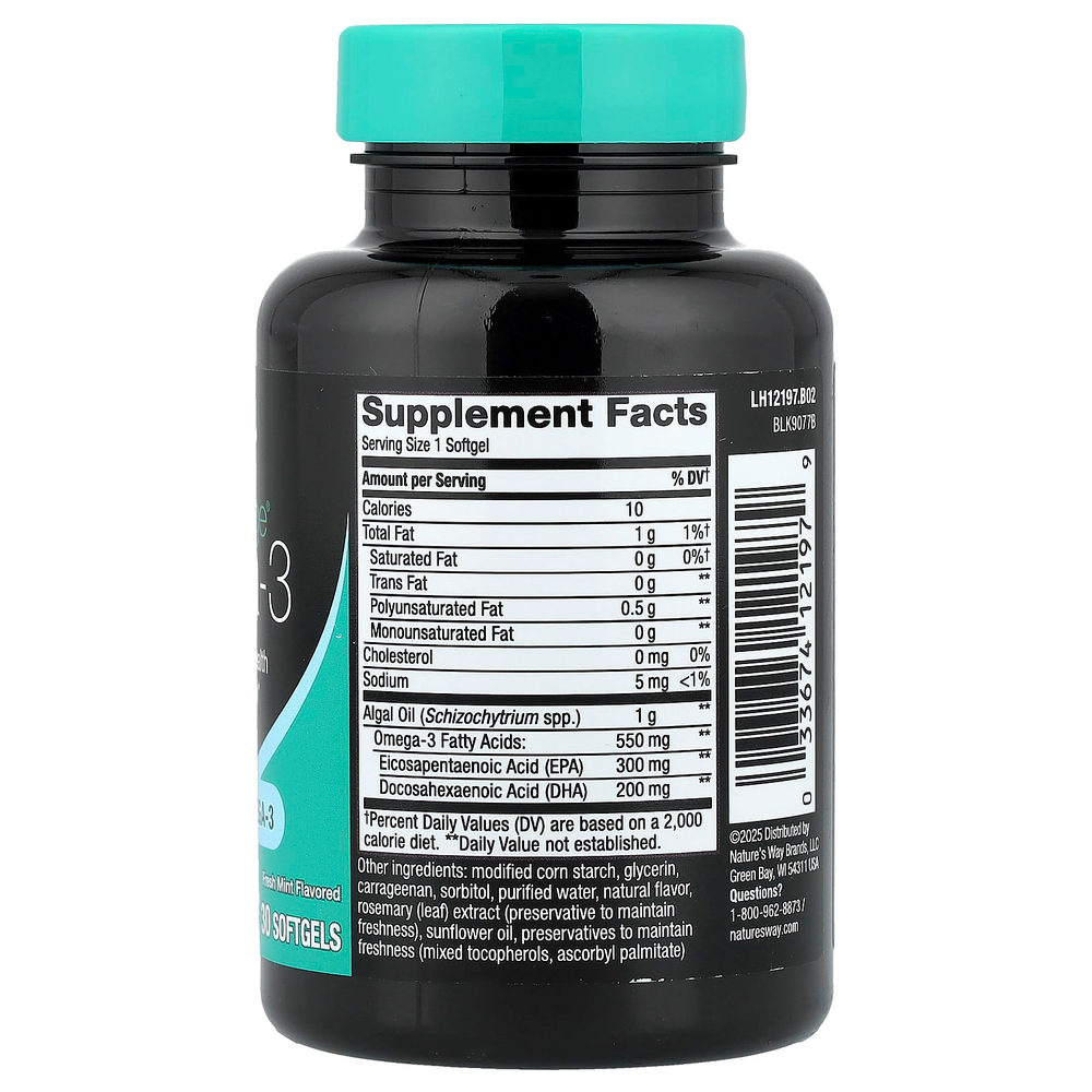 Nature's Way, NutraVege®, омега-3, свежая мята, 500 мг, 30 капсул