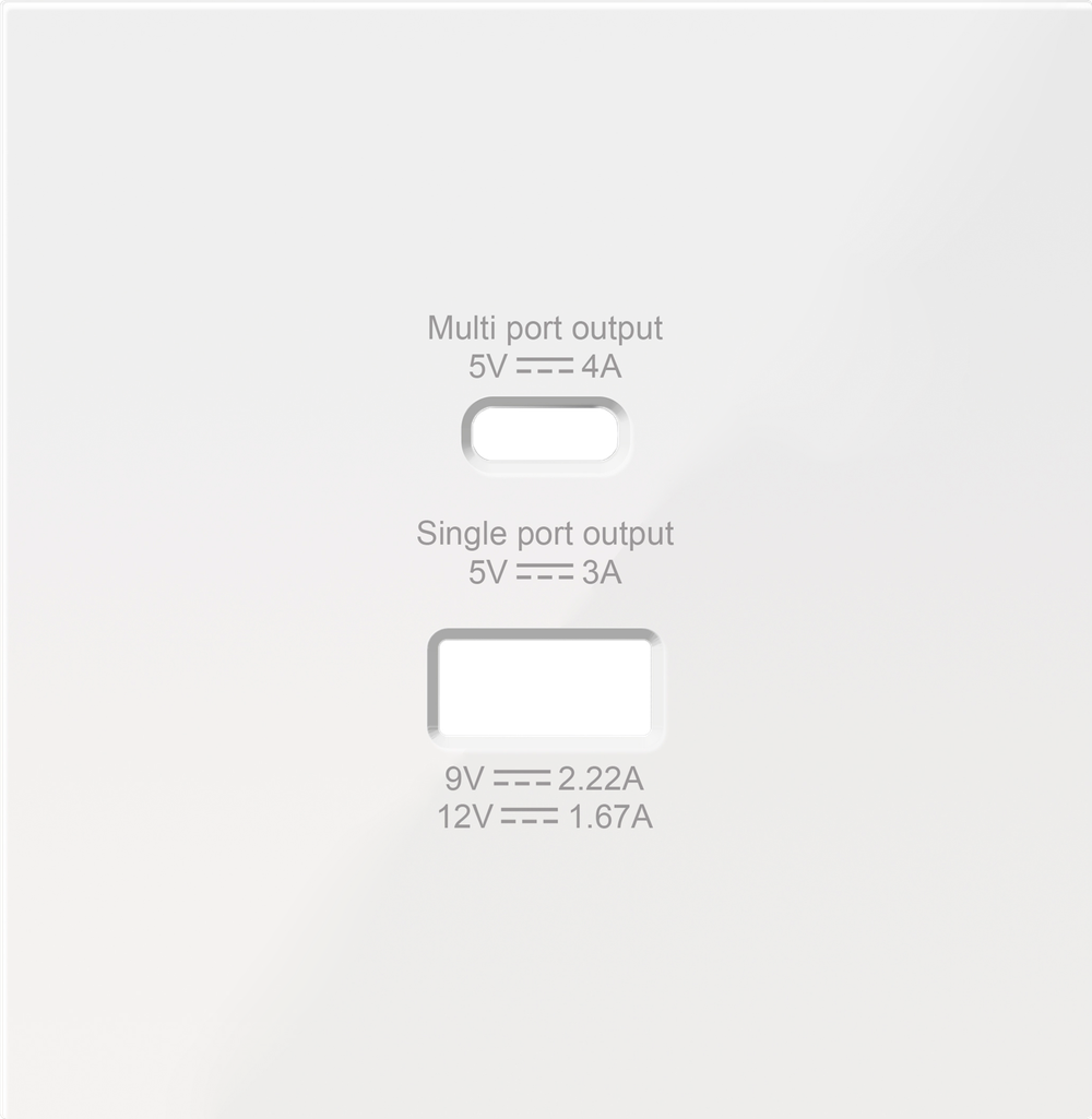 Накладка для розеток USB A+C, белый, серия R98