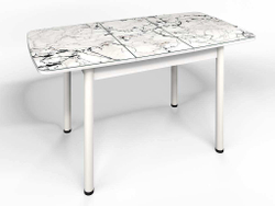 Стол СМ-1 Флорида ноги окрас круглый белый/серебро