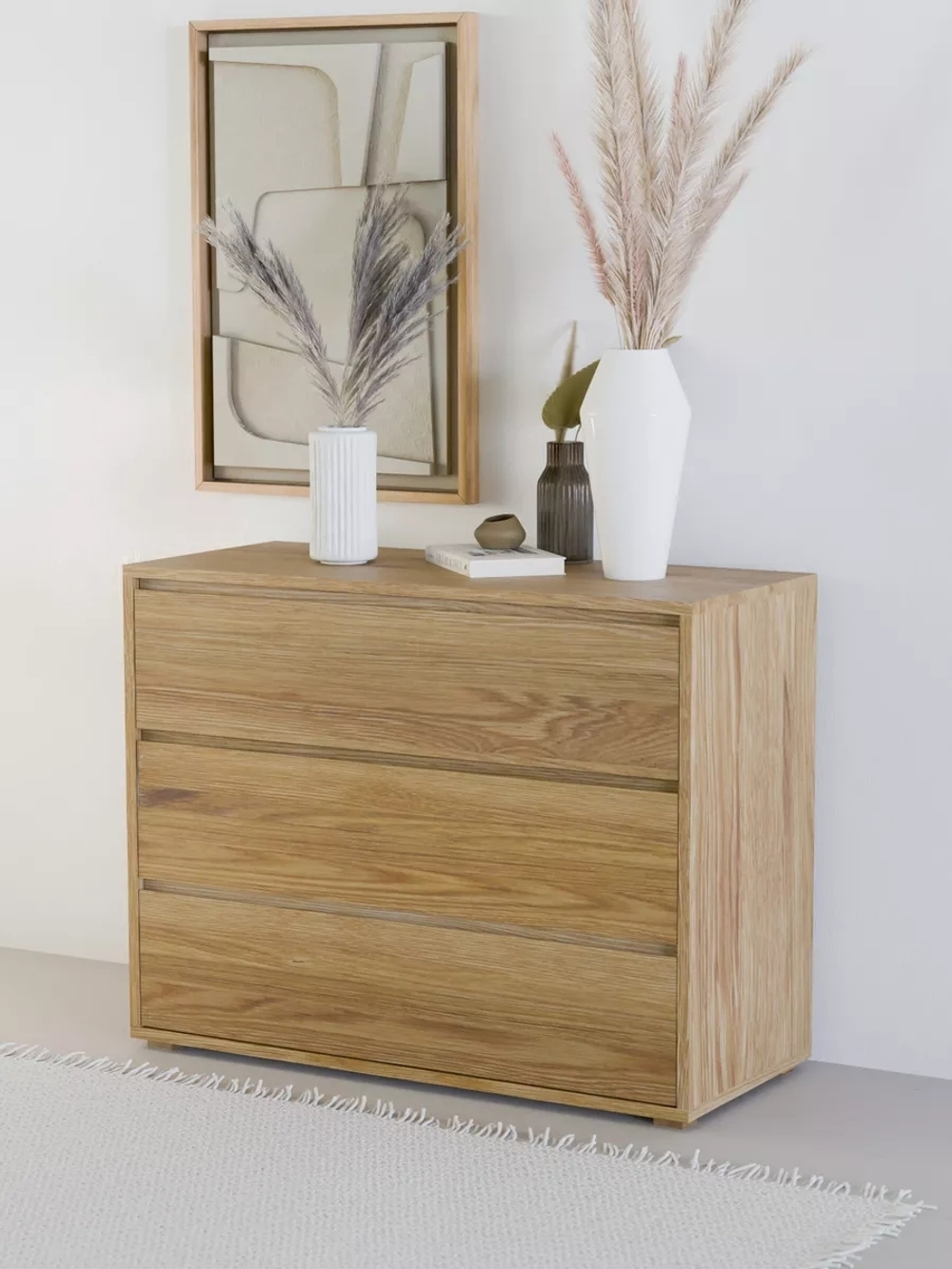 Комод Дольче Вита с 3 глубокими ящиками, массив дикого дуба