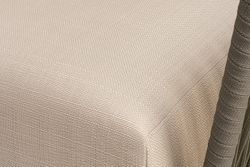 "Форли" кресло плетеное из роупа, каркас алюминий светло-серый (RAL7035) муар, роуп серо-коричневый 23мм, ткань Mossle бежевая