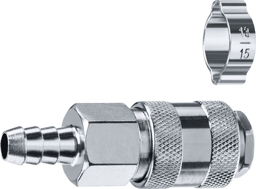 Переходник штуцер ″елочка″ 10 мм - рапид муфта, с хомутом ЗУБР Профессионал