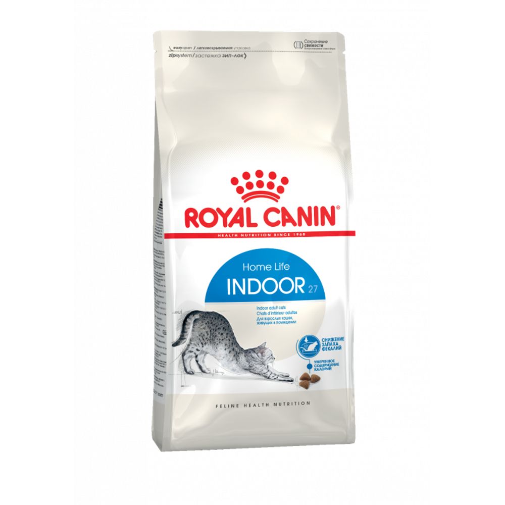Royal Canin Indoor 27 Корм сухой сбалансированный для взрослых кошек живущих в помещении 0,2 кг