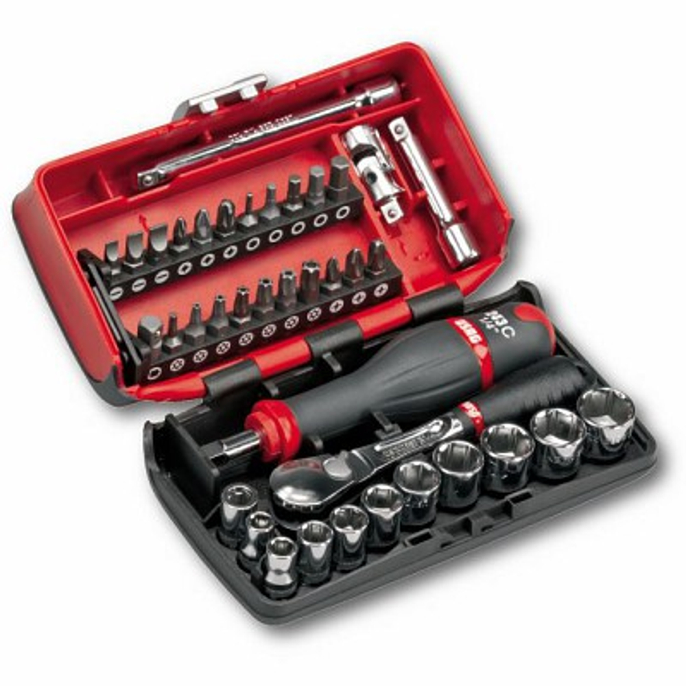 609 1/4 EB Набор головок и бит в ящике из пластмассы (38 предметов), USAG (Италия)