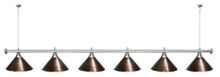 Лампа STARTBILLIARDS 6 пл. (плафоны синие,штанга коричневая,фурнитура золото)