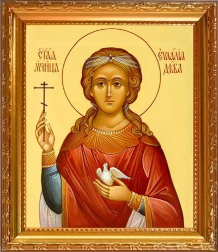 Евлалия Барселонская мученица, дева. Икона на холсте.