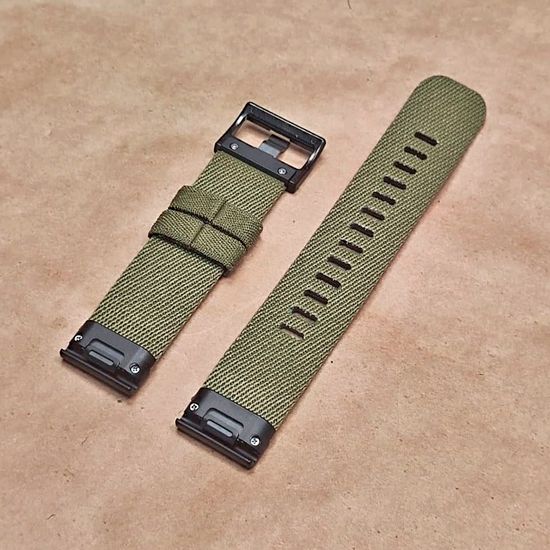 Ремешок нейлоновый 22 мм жакардовое плетение для Garmin MARQ / Epix / Fenix (47 мм)(Армейский зеленый)