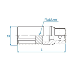 KING TONY (363516) Головка свечная шестигранная 3/8", 16 мм, резиновый фиксатор