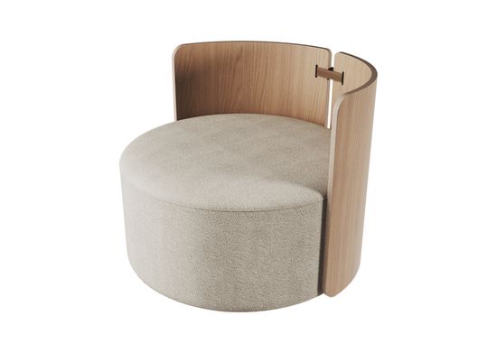 Кресло крутящееся Lagom 800 цвет молочный/натуральный дуб