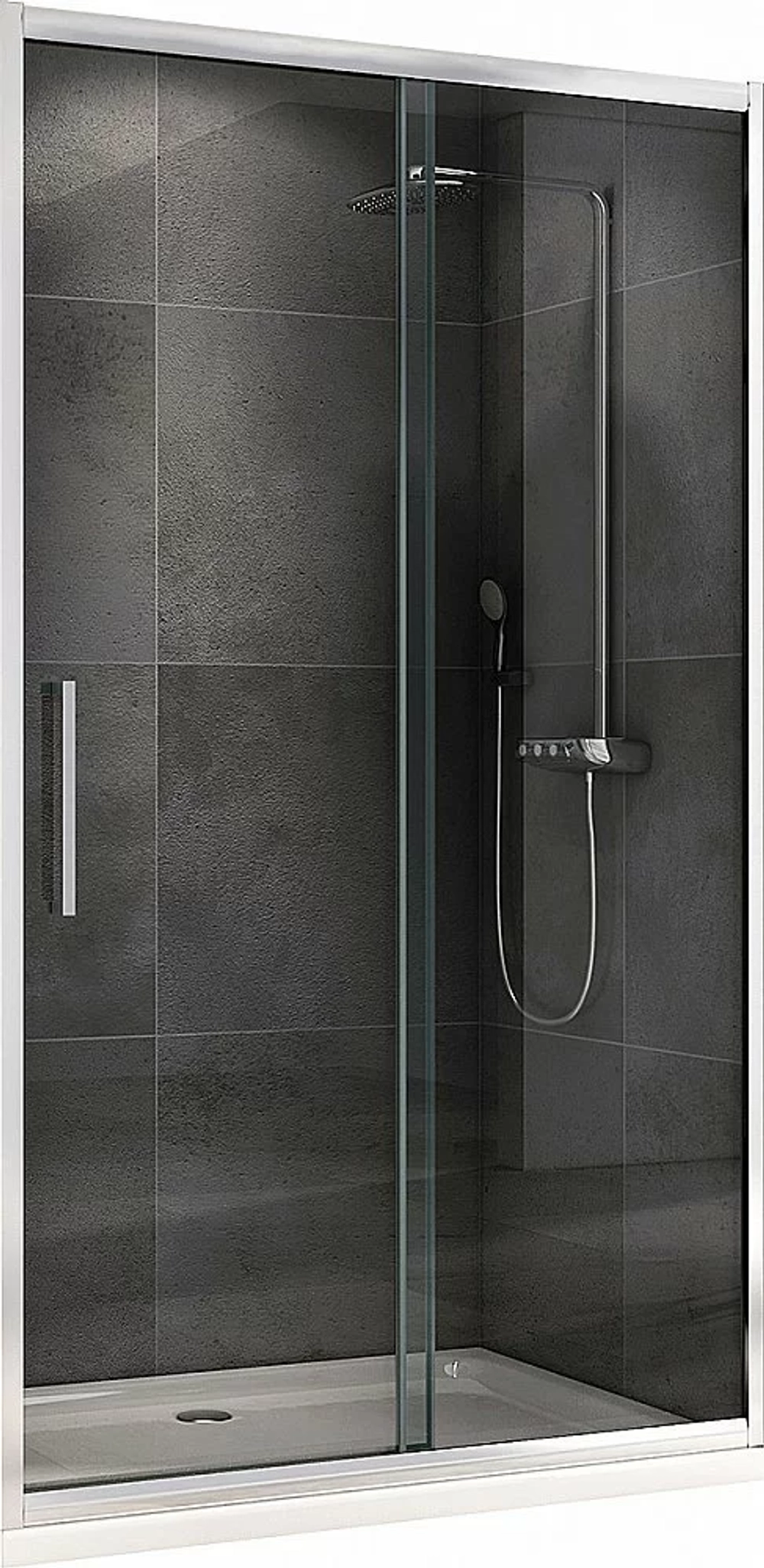 Душевая дверь ABBER Schwarzer Diamant 150 AG30150H стекло прозрачное/профиль хром