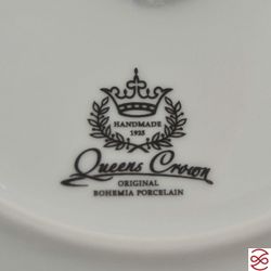 Блюдо овальное на ножке Queen's Crown Aristokrat Лист бежевый 27 см