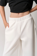Брюки трикотажные wide leg белые