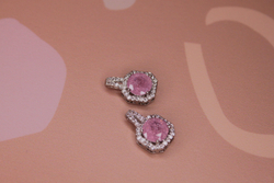 Подвеска кристалл 17х11 мм розовая