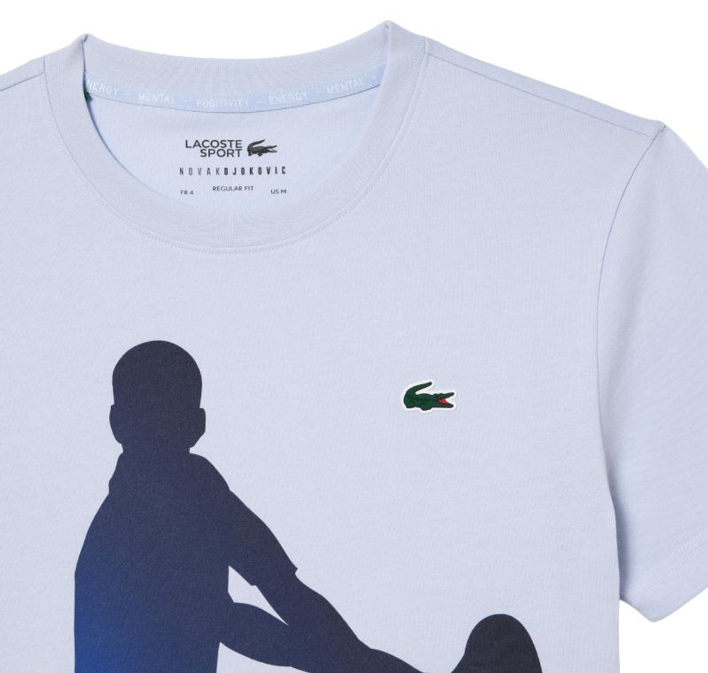 Мужская теннисная футболка Lacoste Tennis X Novak Djokovic T-Shirt & Cap Set - light blue