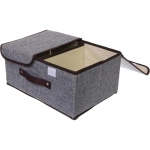 Короб - органайзер складной стеллажный для хранения вещей «ДОМания», цвет серый, два отделения, 36*25*16см (лейбл)