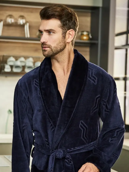 Халат мужской DOMINIC без капюшона Синий "Polens"