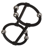 Черная клетка на пенис с бусинами Steel Beaded Silicone Enhancer Cage (Цвет: черный)