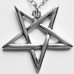 Кулон "Сатанинская пентаграмма" (36х34мм) на цепочке под серебро. Бижутерия, украшения на шею.