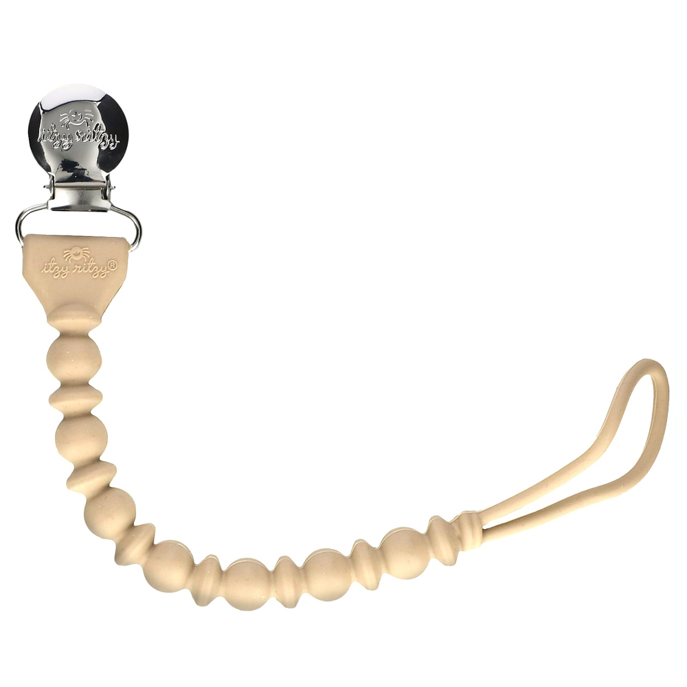 itzy ritzy, Sweetie Strap™, силиконовый захват для соски, от 0 месяцев, тост, 1 шт.
