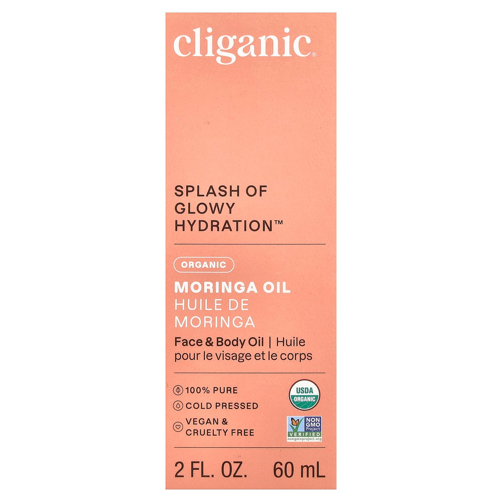 Cliganic, Splash of Glowy Hydration™, органическое масло моринги, 60 мл (2 жидк. унции)