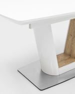 Стол обеденный Атланта раскладной 160-200*90 глянцевый белый